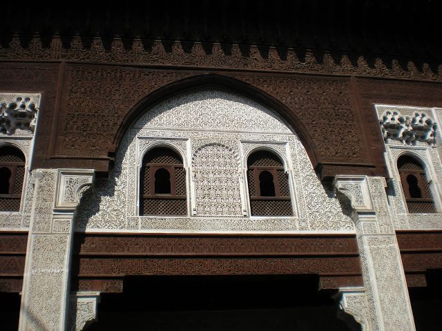 Detalles de la madraza de Meknés o Mequinez