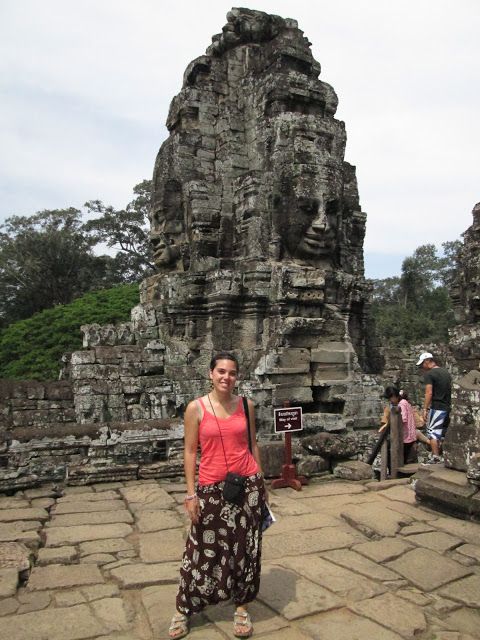 Detalle del templo de Bayón en Camboya