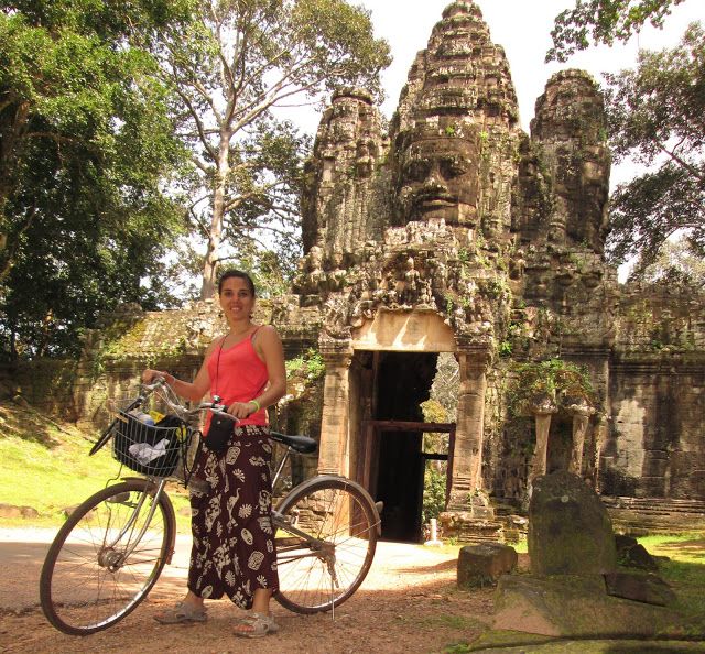 La puerta de la Victoria de Angkor Thom, Camboya