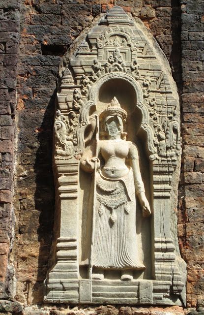 Detalle de Lolei en Angkor, Camboya