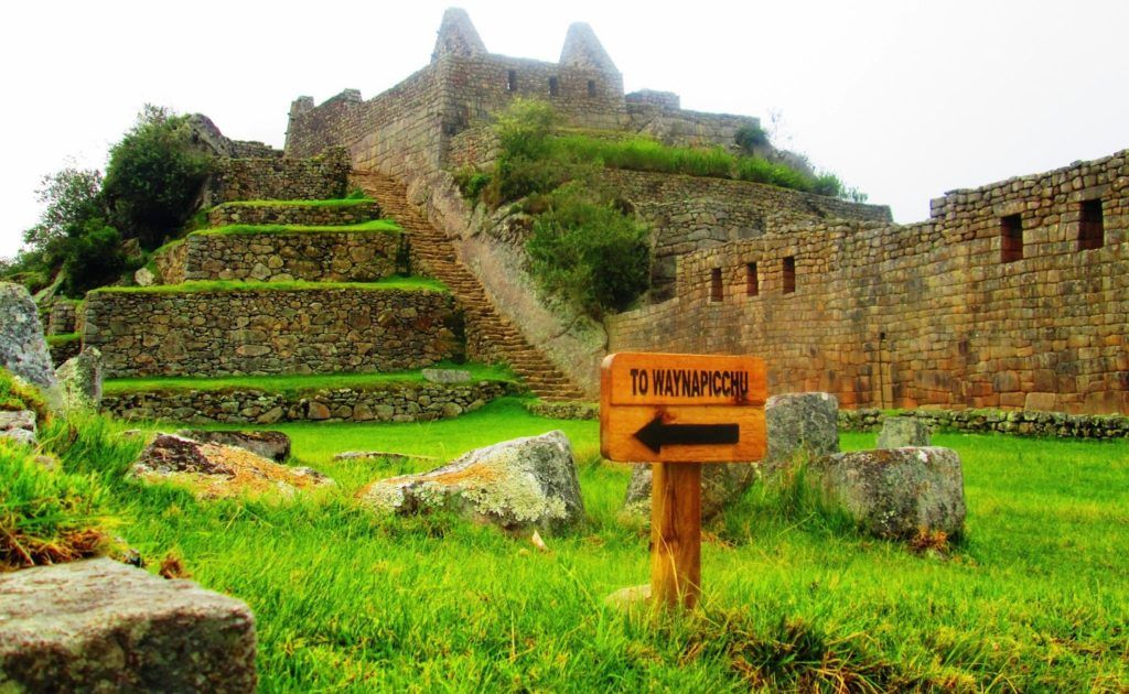 Señal para ir al Huaynapicchu