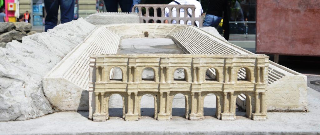 Maqueta del estadio romano de Plovdiv