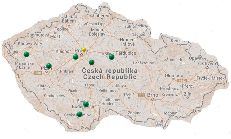 Mapa con el itinerario que seguí en la República Checa