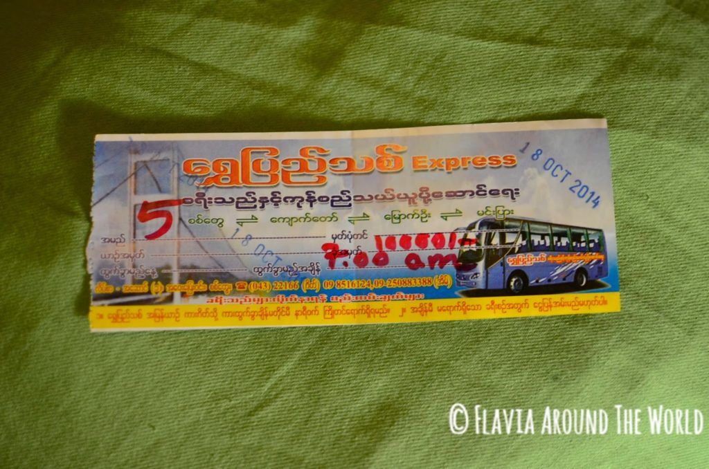 Billete de autobús desde Mrauk U a Sittwe