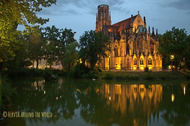 Feuersee de noche Stuttgart