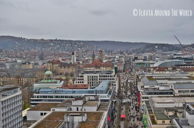 Königstrasse vista desde la torre de la Hauptbahnhof de Stuttgart