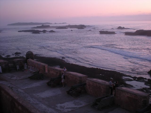 Vistas del mar desde el fuerte en Essaouira