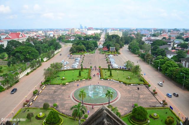 vistas desde el arco de triunfo de vientiane laos